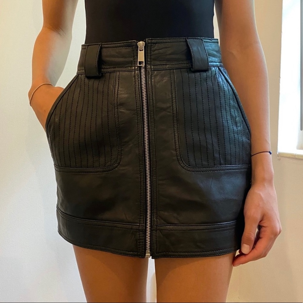 Topshop leather mini skirt